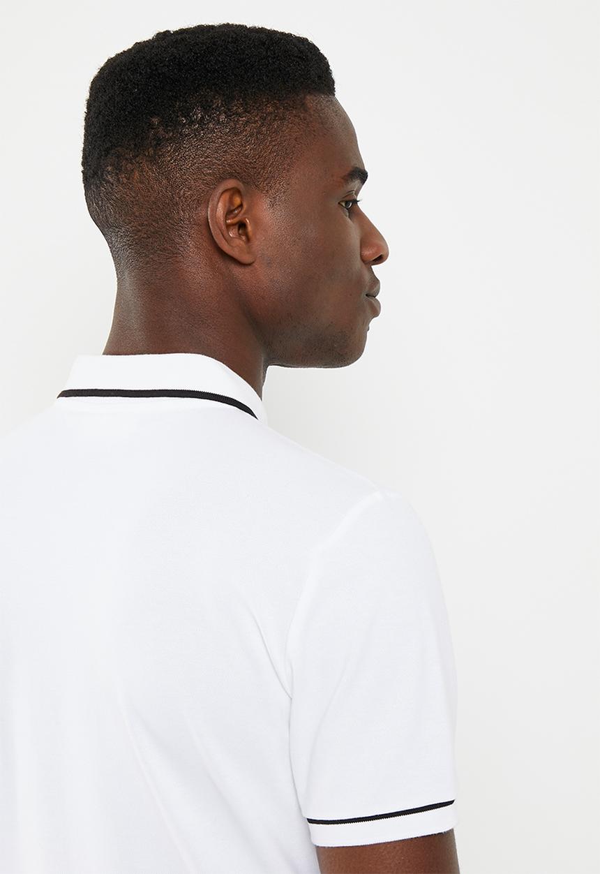 Calvin Klein - Tipping slim polo - bright white