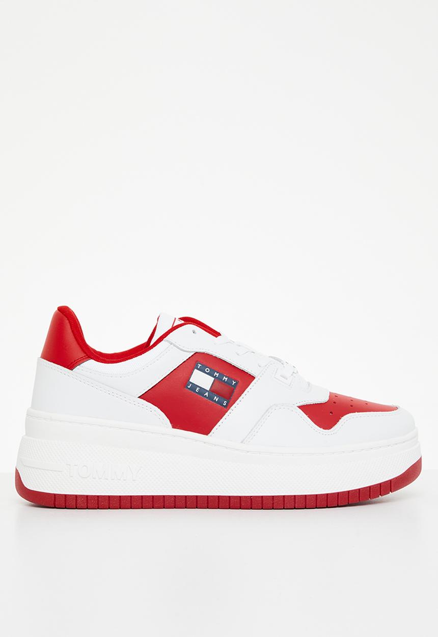 Tommy Hilfiger - Tommy Jeans Leather Retro Basket flatform - deep crimson