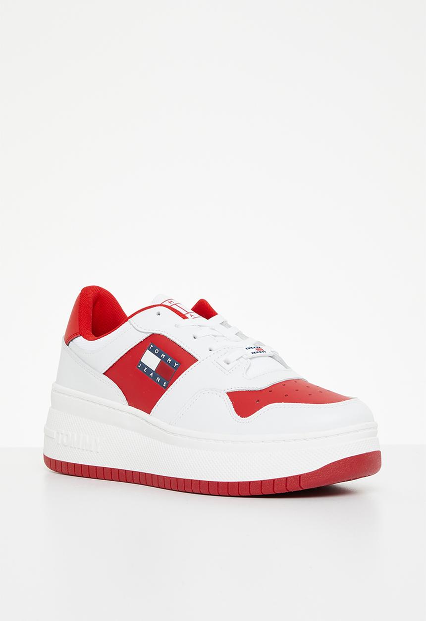 Tommy Hilfiger - Tommy Jeans Leather Retro Basket flatform - deep crimson