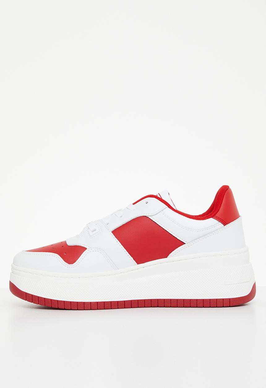 Tommy Hilfiger - Tommy Jeans Leather Retro Basket flatform - deep crimson