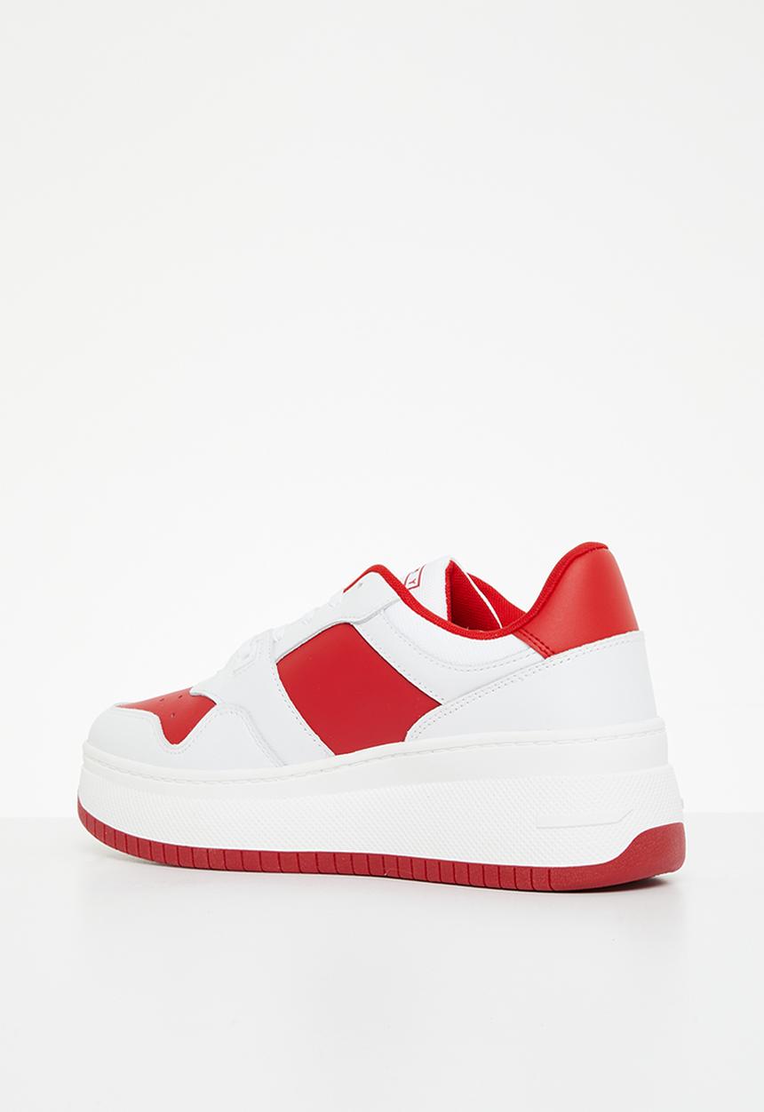 Tommy Hilfiger - Tommy Jeans Leather Retro Basket flatform - deep crimson
