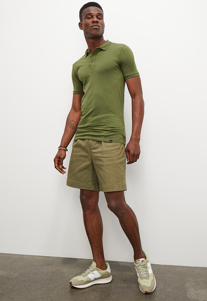 Superbalist - Rico plain muscle fit golfer - khaki