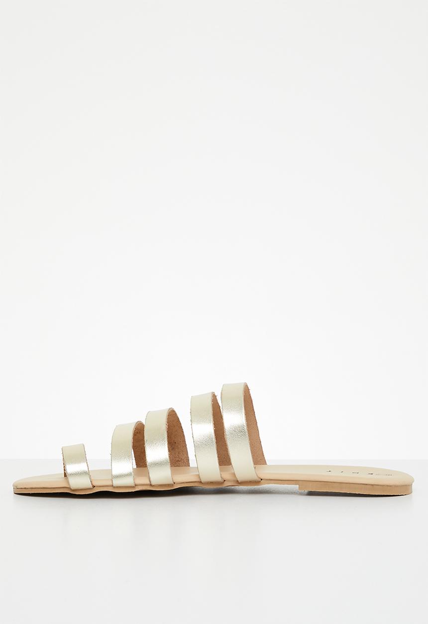 edit - Viola toe ring strappy slides - gold
