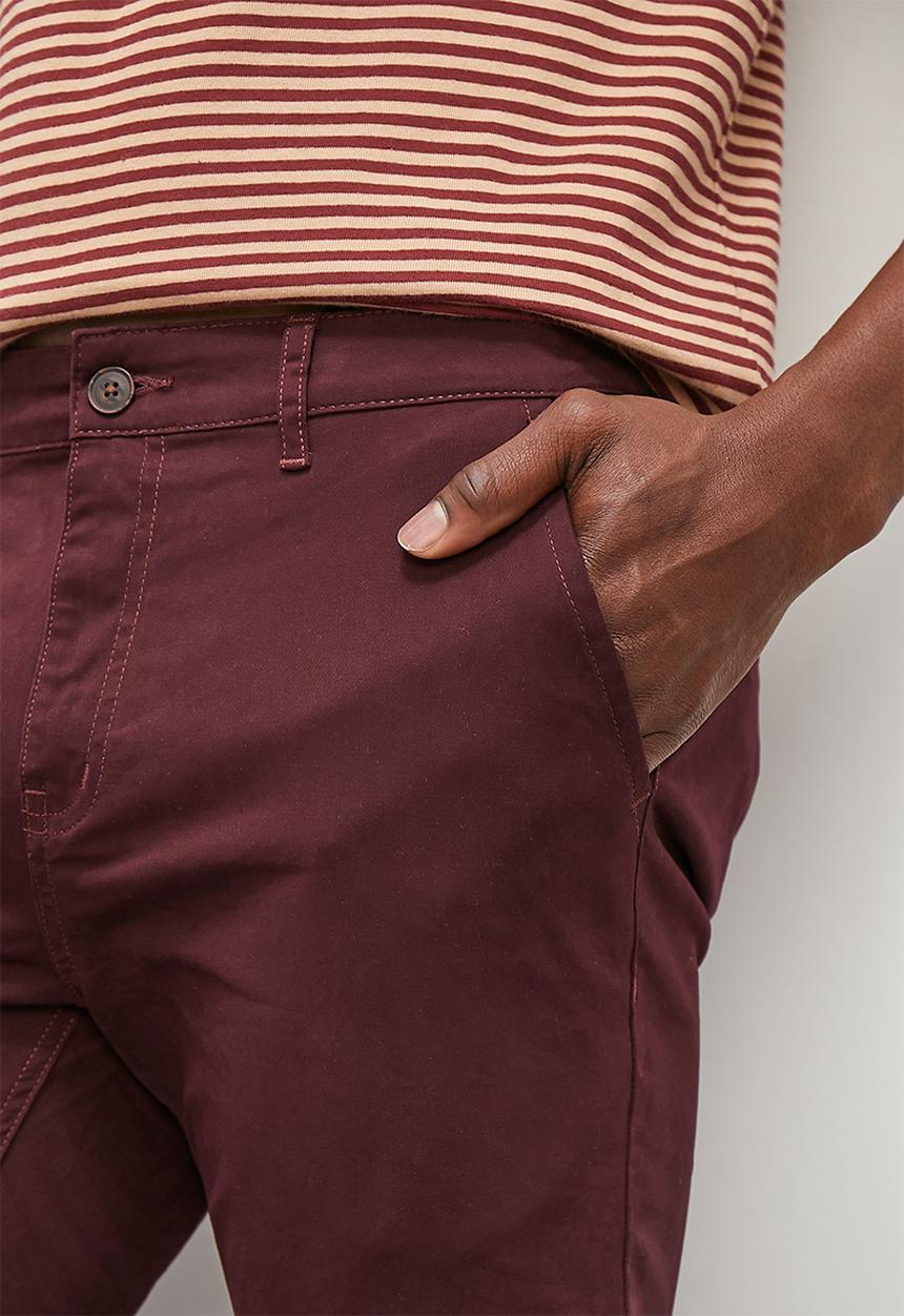 Superbalist - Caleb slim chino - burgundy