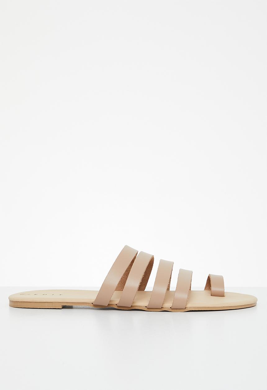 edit - Viola toe ring strappy slides - natural
