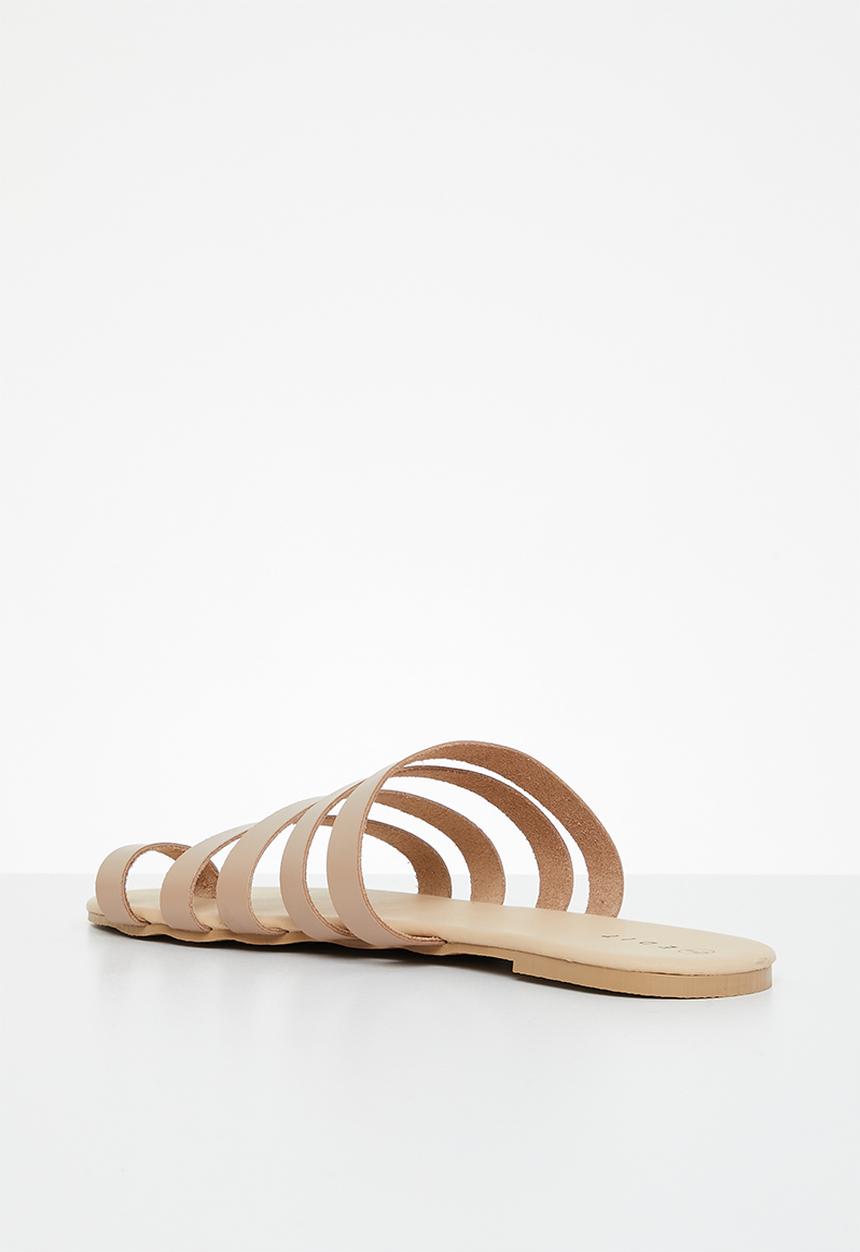 edit - Viola toe ring strappy slides - natural