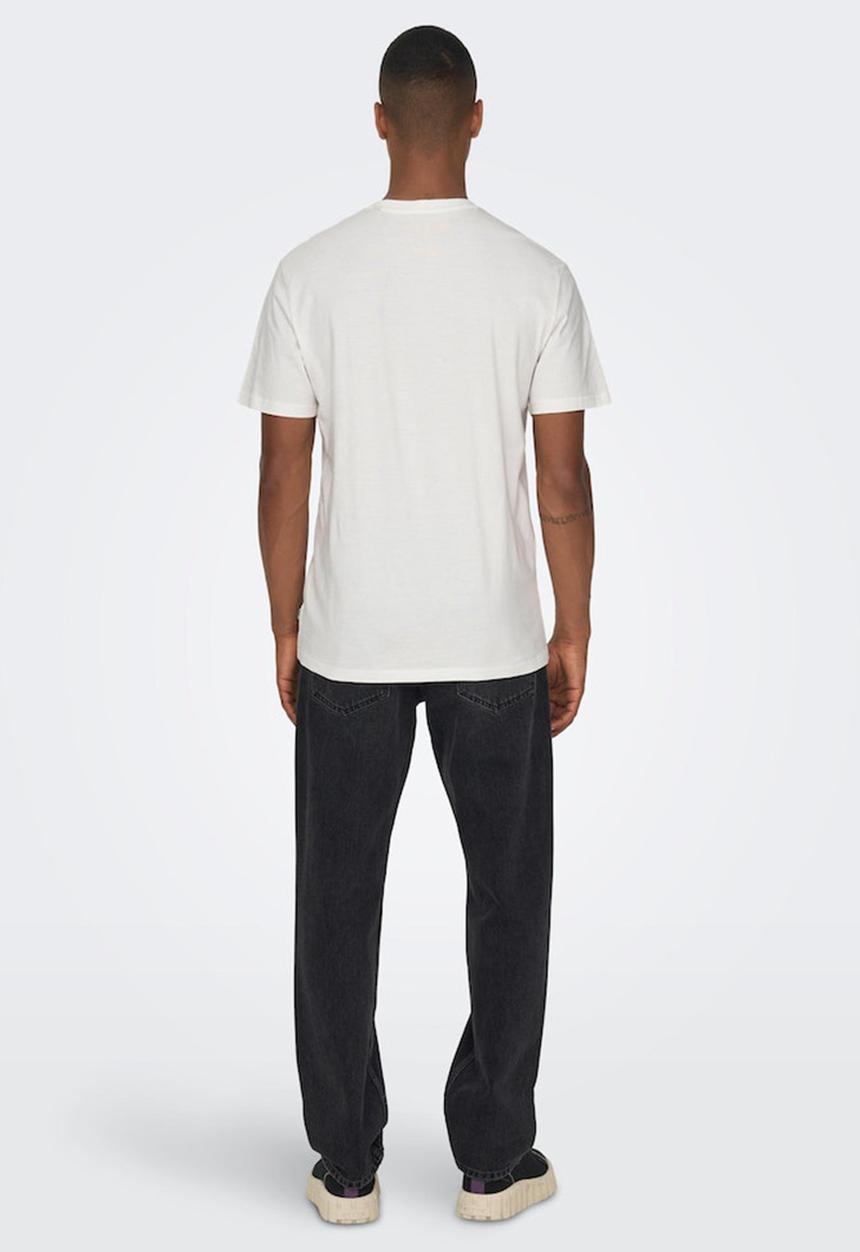 Only & Sons - Onsberkeley reg ss tee - cloud dancer 