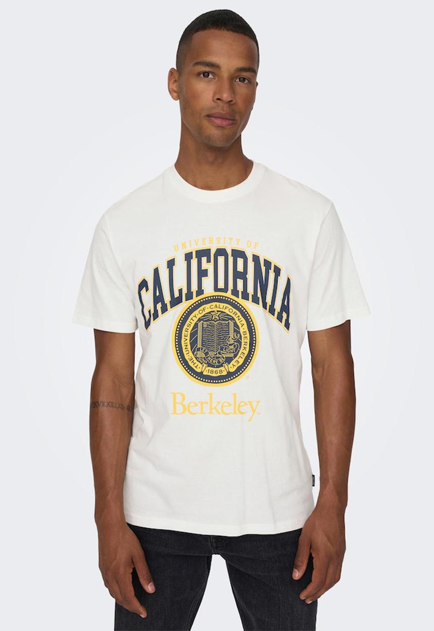 Only & Sons - Onsberkeley reg ss tee - cloud dancer 