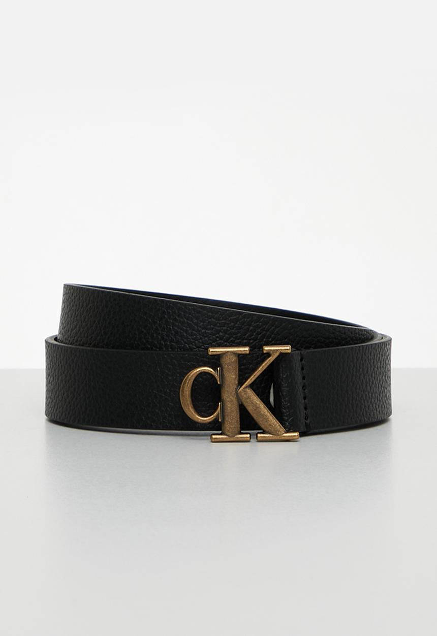 Calvin Klein - Mono hw leather belt 25mm - black
