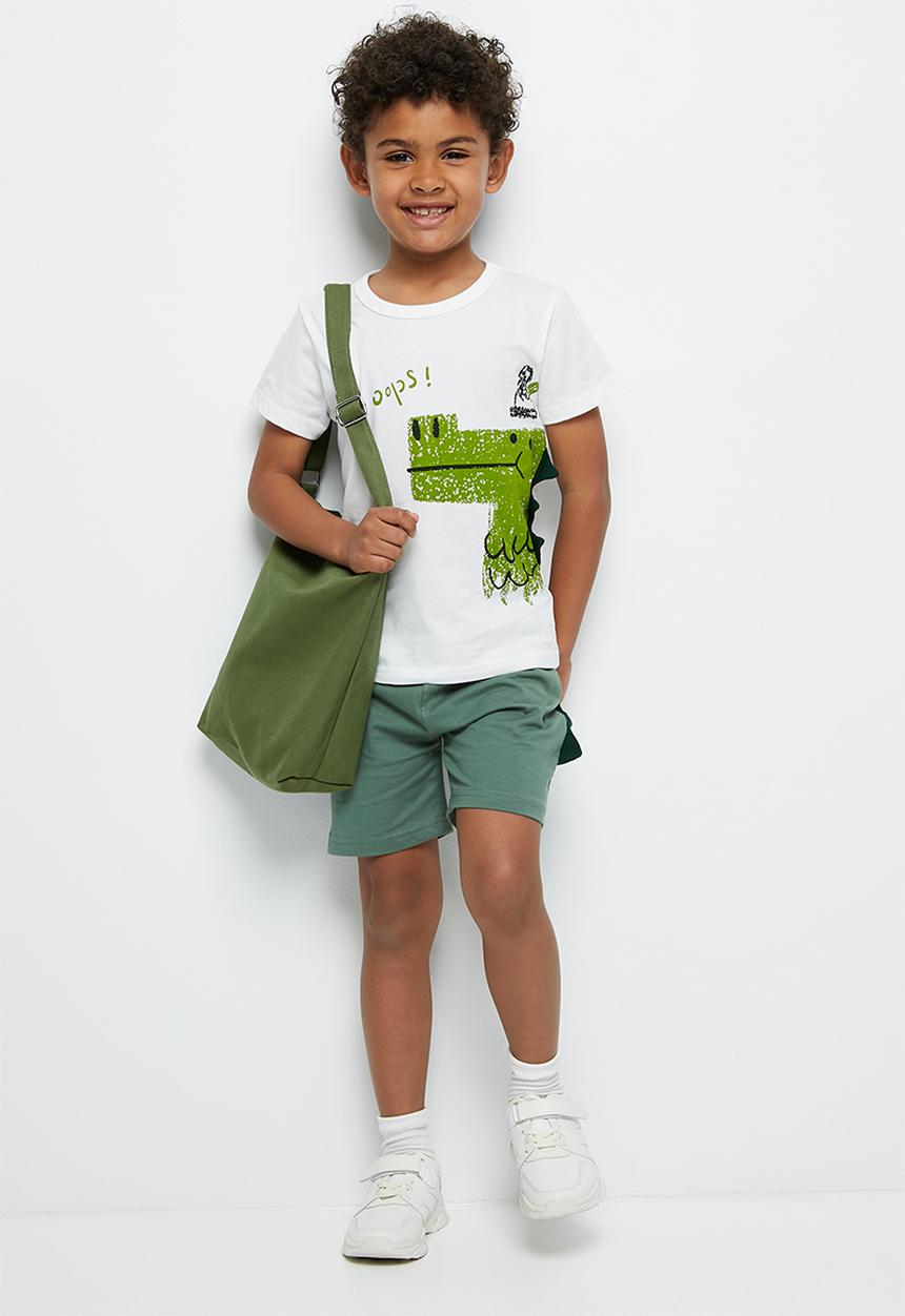 Pop Candy - T-shirt and short set - green & white
