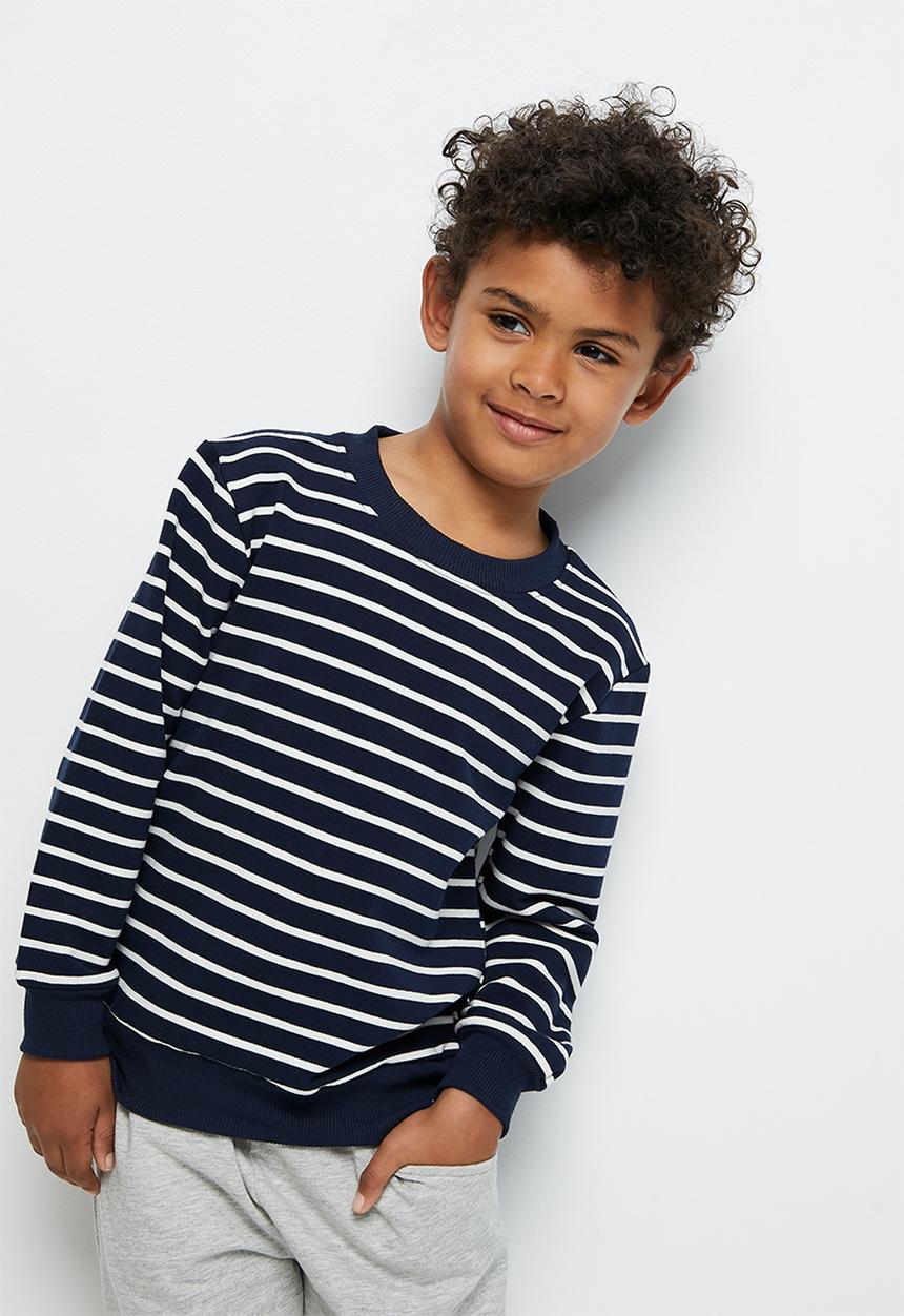 Pop Candy - Stripe sweatshirt - navy & white