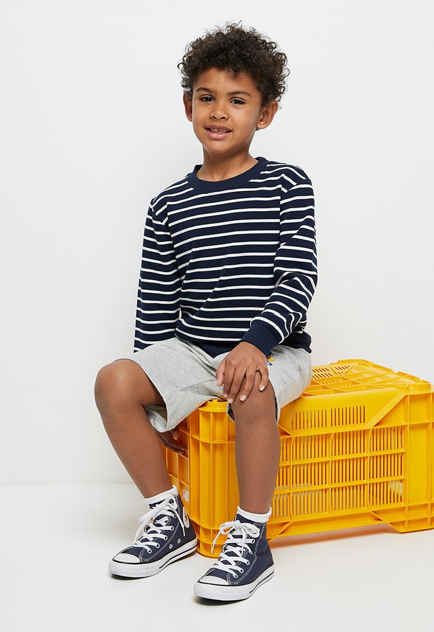 Pop Candy - Stripe sweatshirt - navy & white