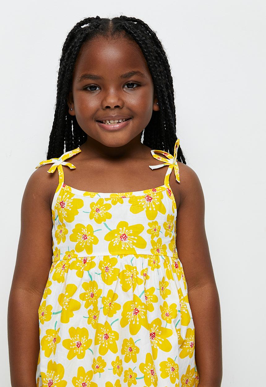 Pop Candy - Girls flower dress - yellow