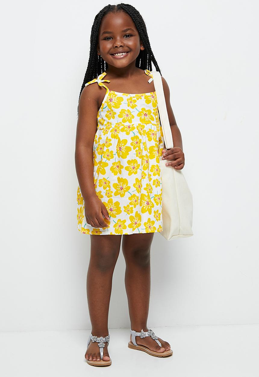 Pop Candy - Girls flower dress - yellow