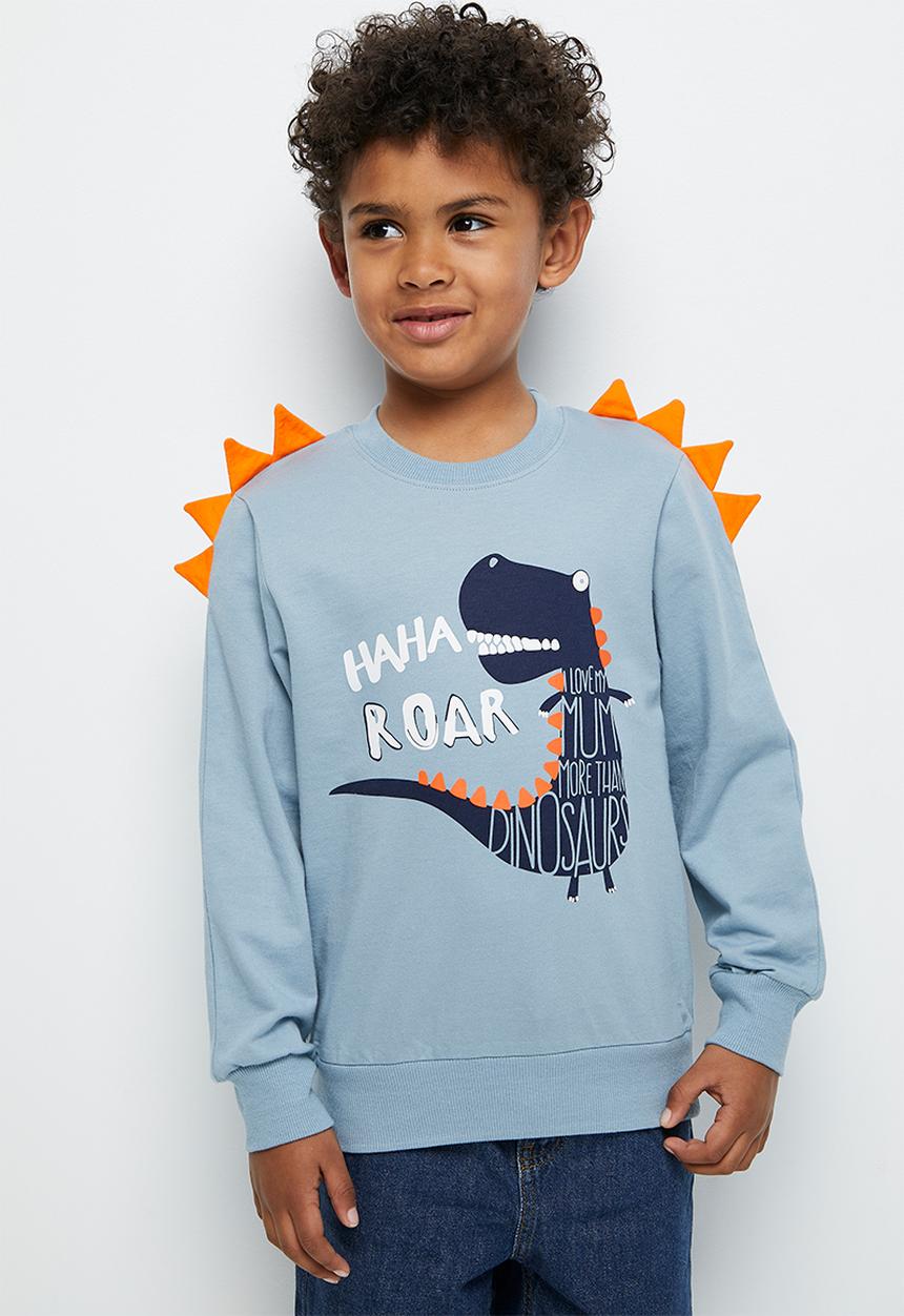 Pop Candy - Dino sweatshirt - blue & orange