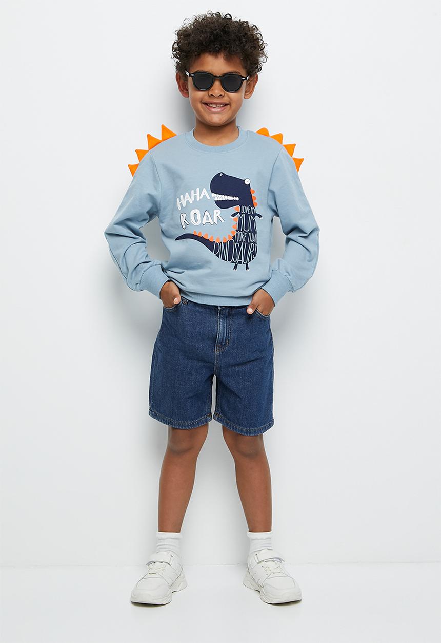 Pop Candy - Dino sweatshirt - blue & orange