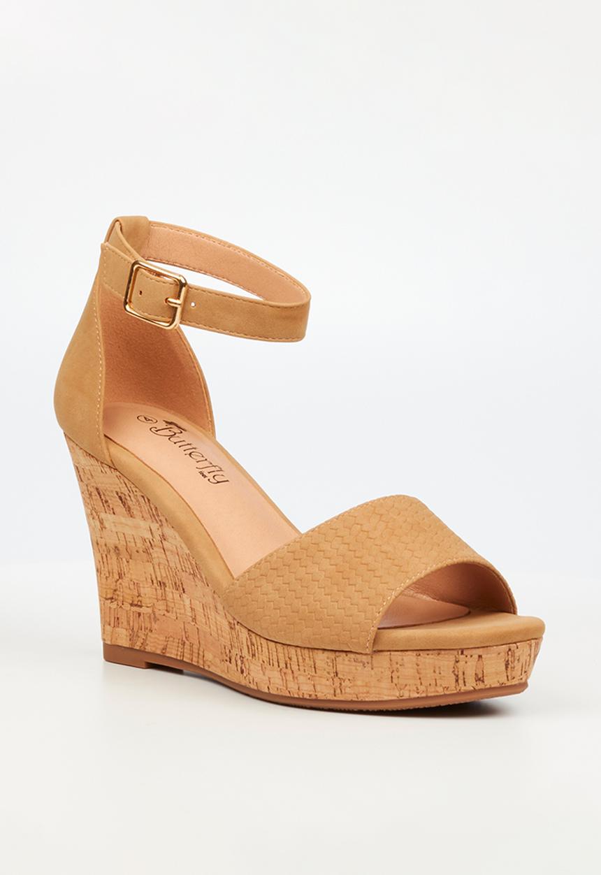 Butterfly Feet - Debra 4 wedge heel - camel