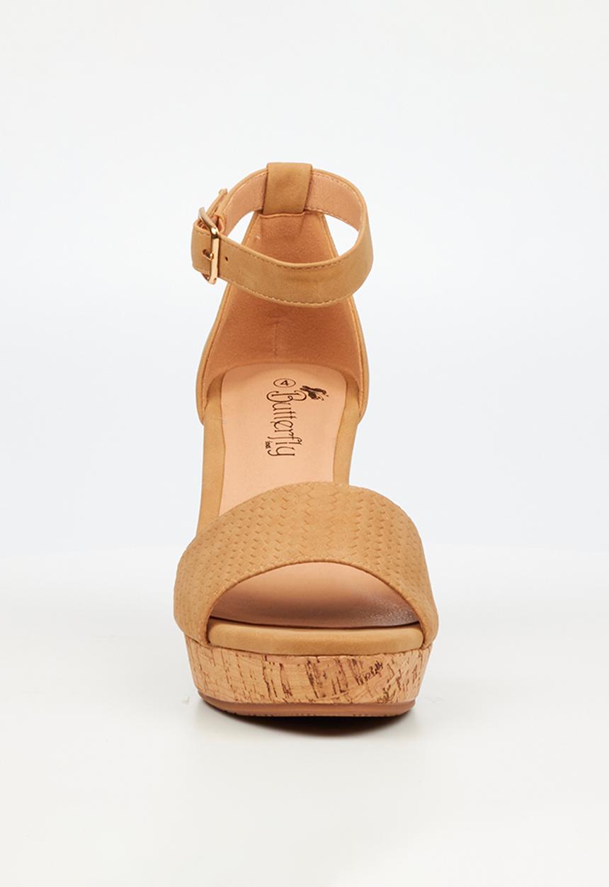 Butterfly Feet - Debra 4 wedge heel - camel