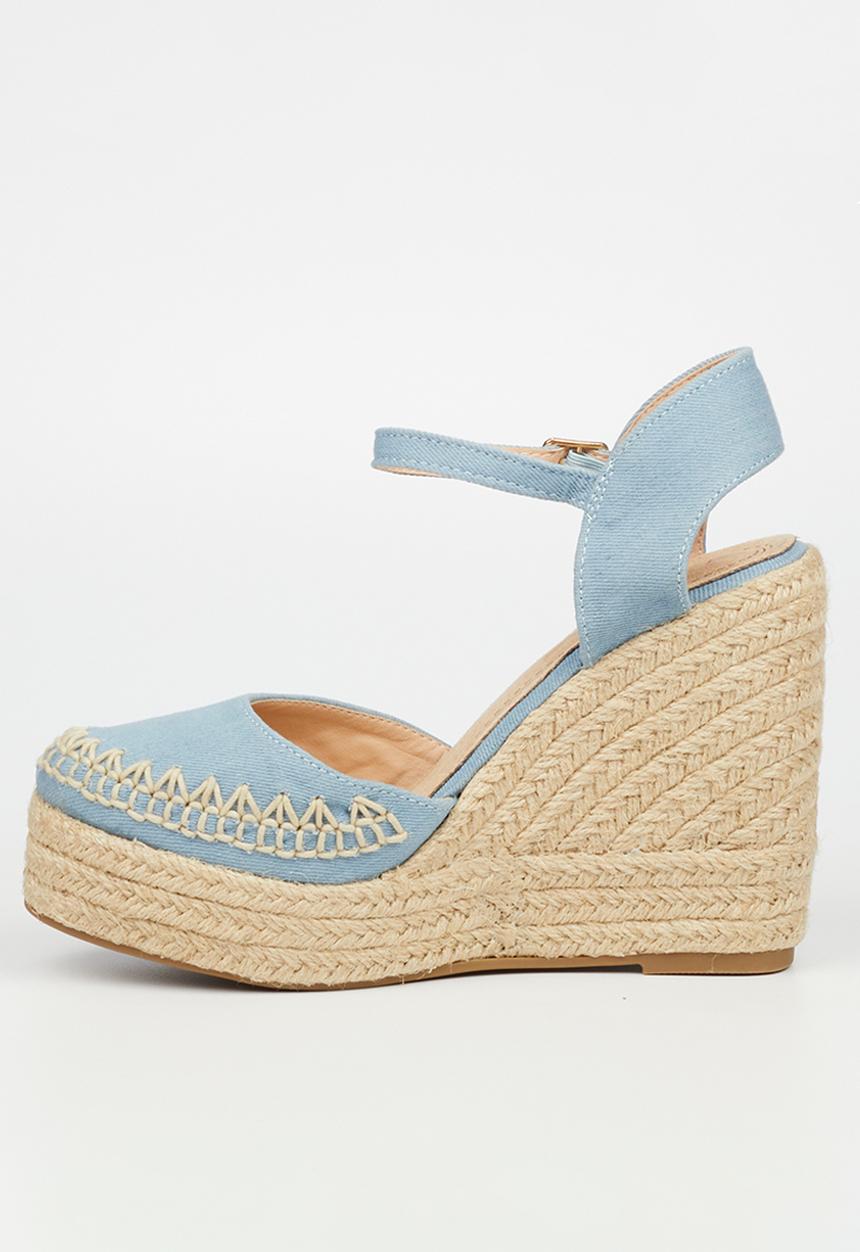 Miss Black - Moniker 8 wedge heel - blue