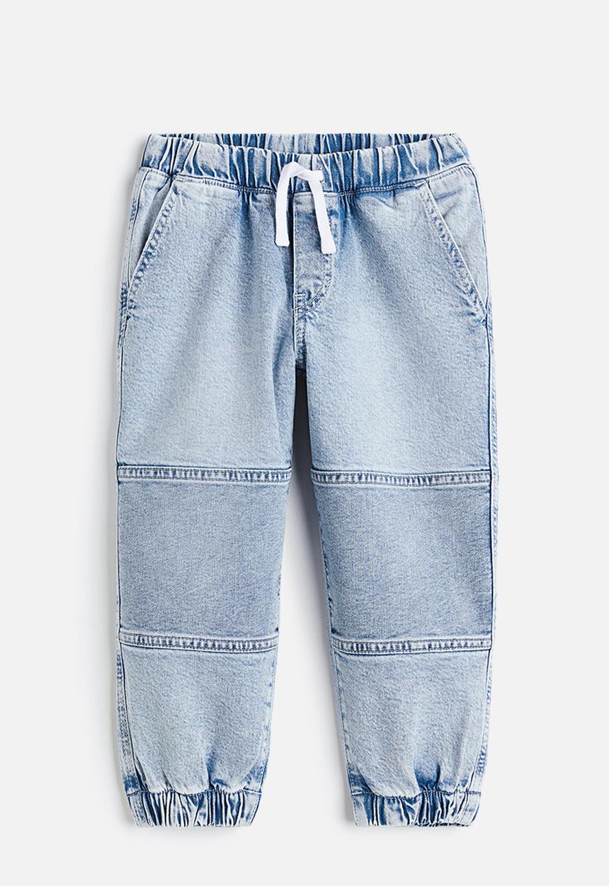 H&M - Loose fit cotton twill joggers - light denim blue