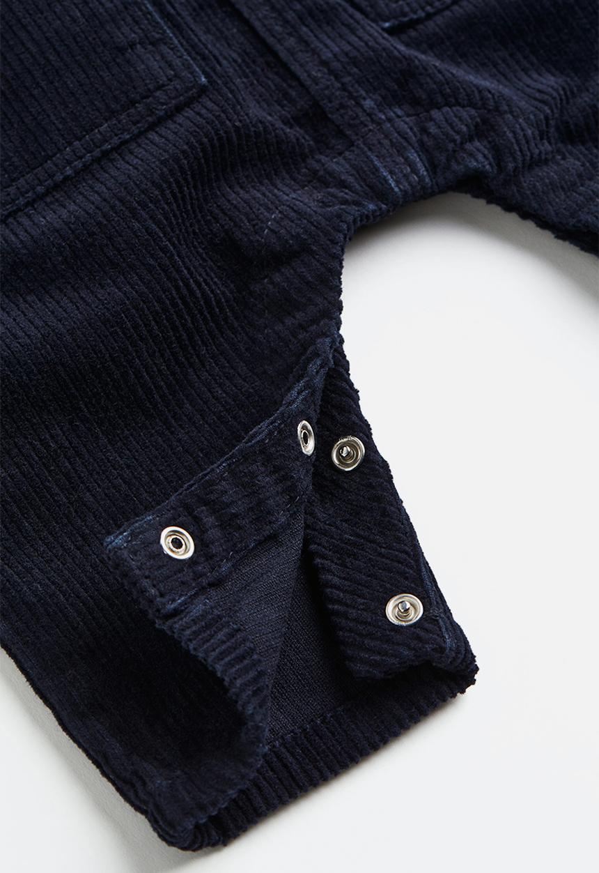 H&M - 2-Piece dungaree and shirt set - dark blue/checked 
