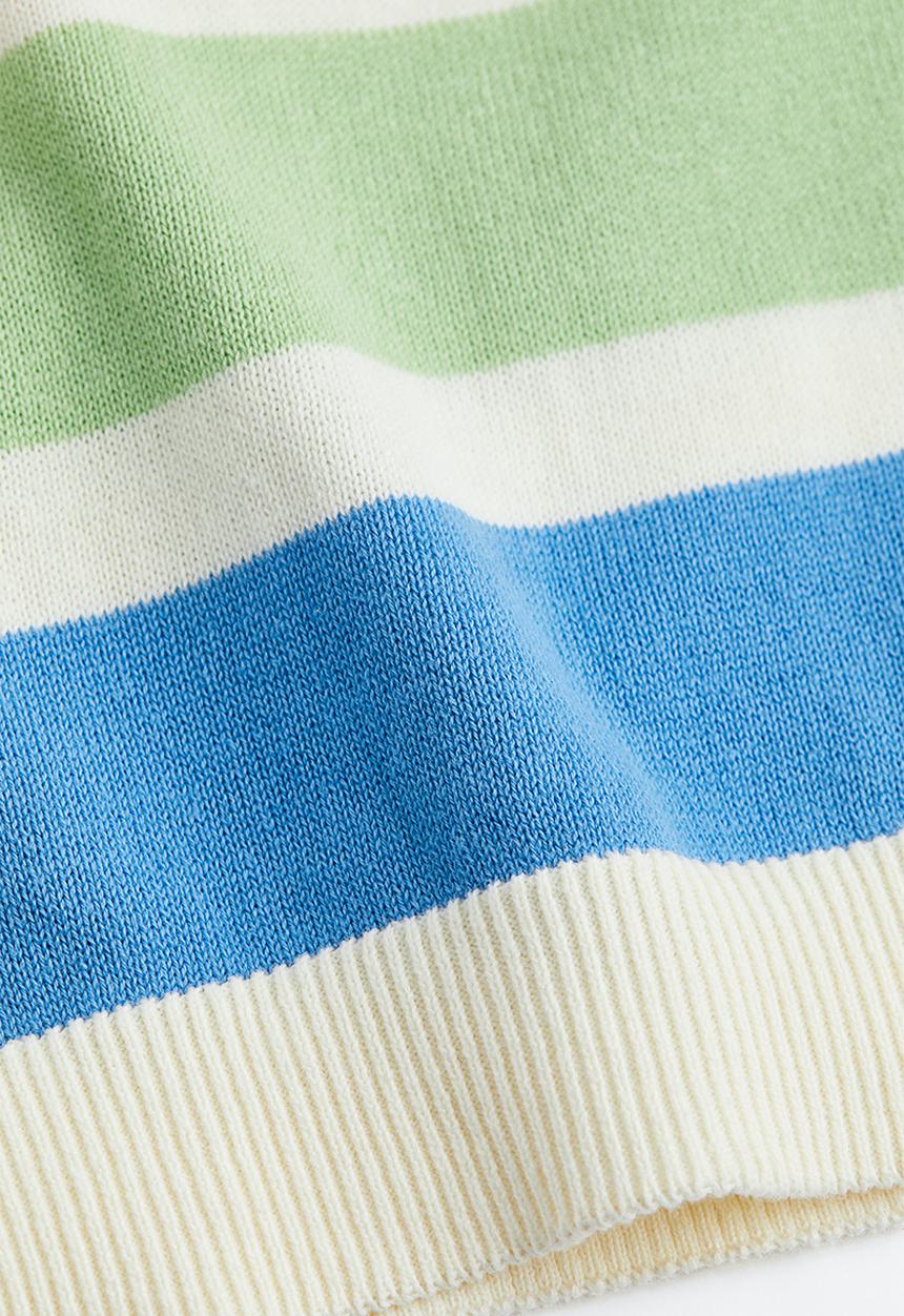 H&M - Jacquard-knit cotton jumper - natural white/striped
