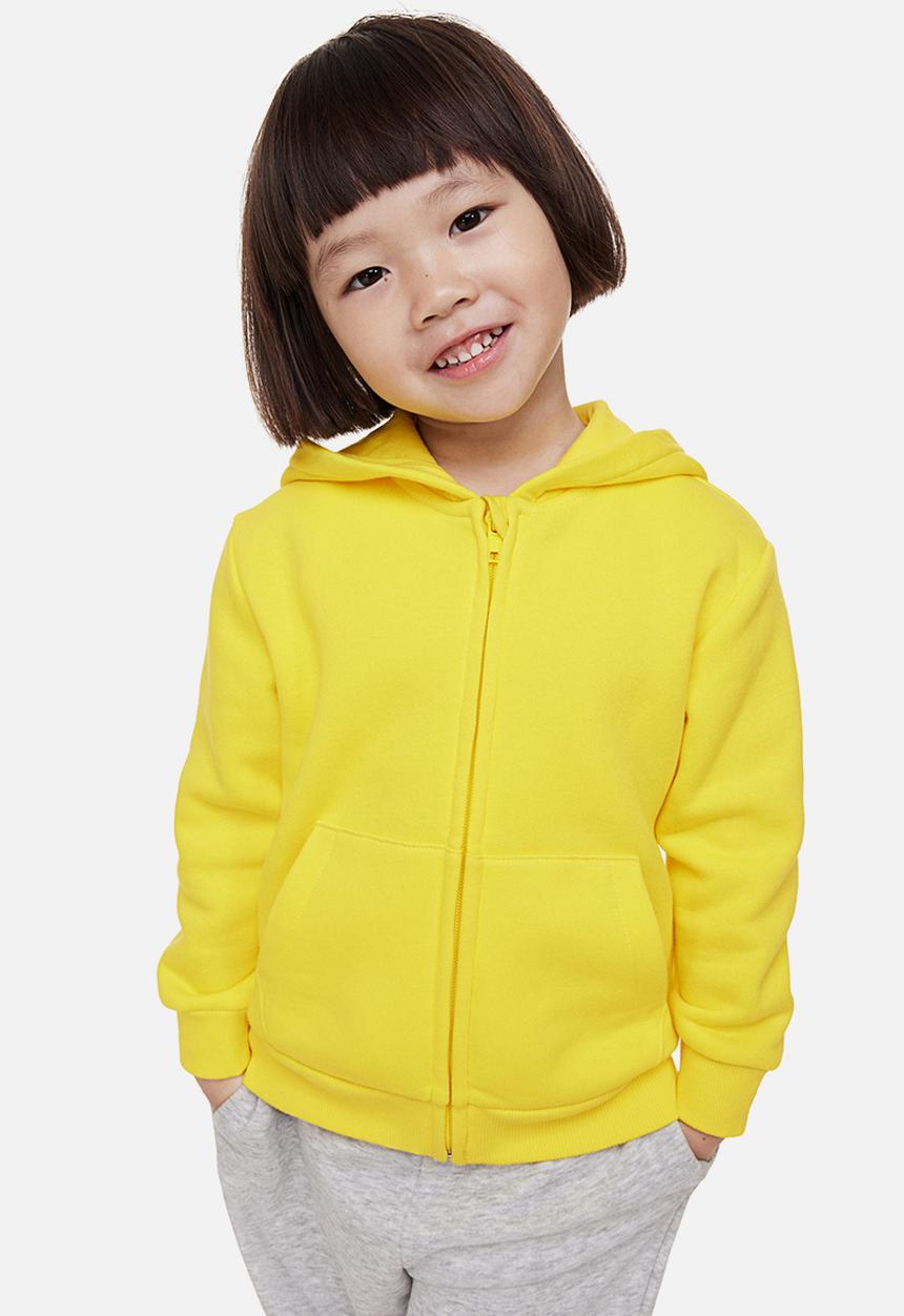 H&M - Zip-through hoodie - bright yellow 