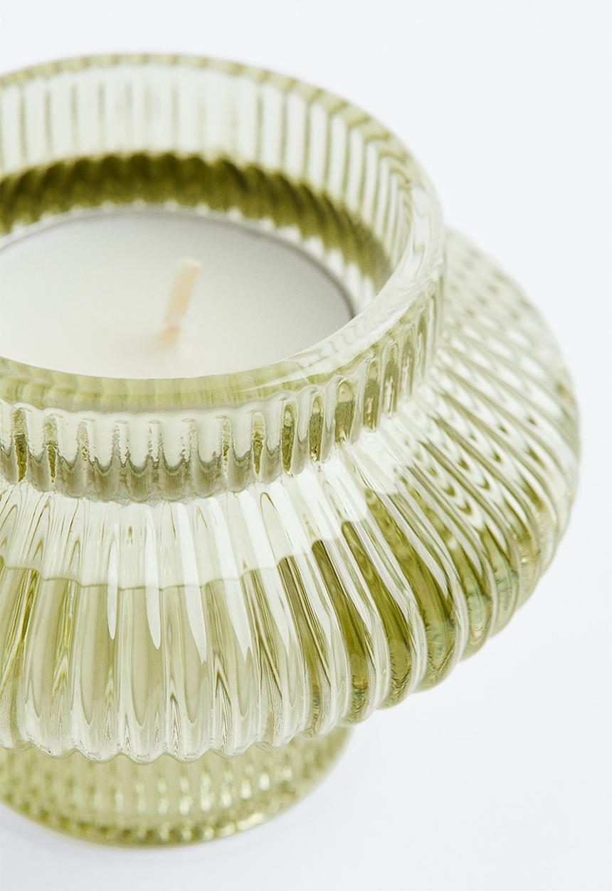 H&M - Glass candle lantern - light green