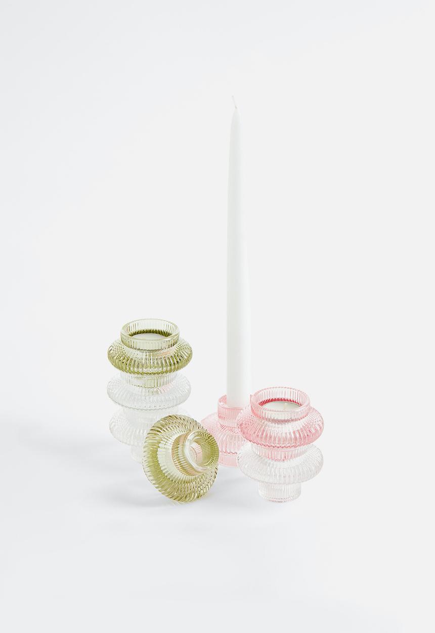 H&M - Glass candle lantern - light green
