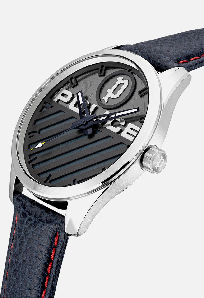 Police - Leather grille - blue
