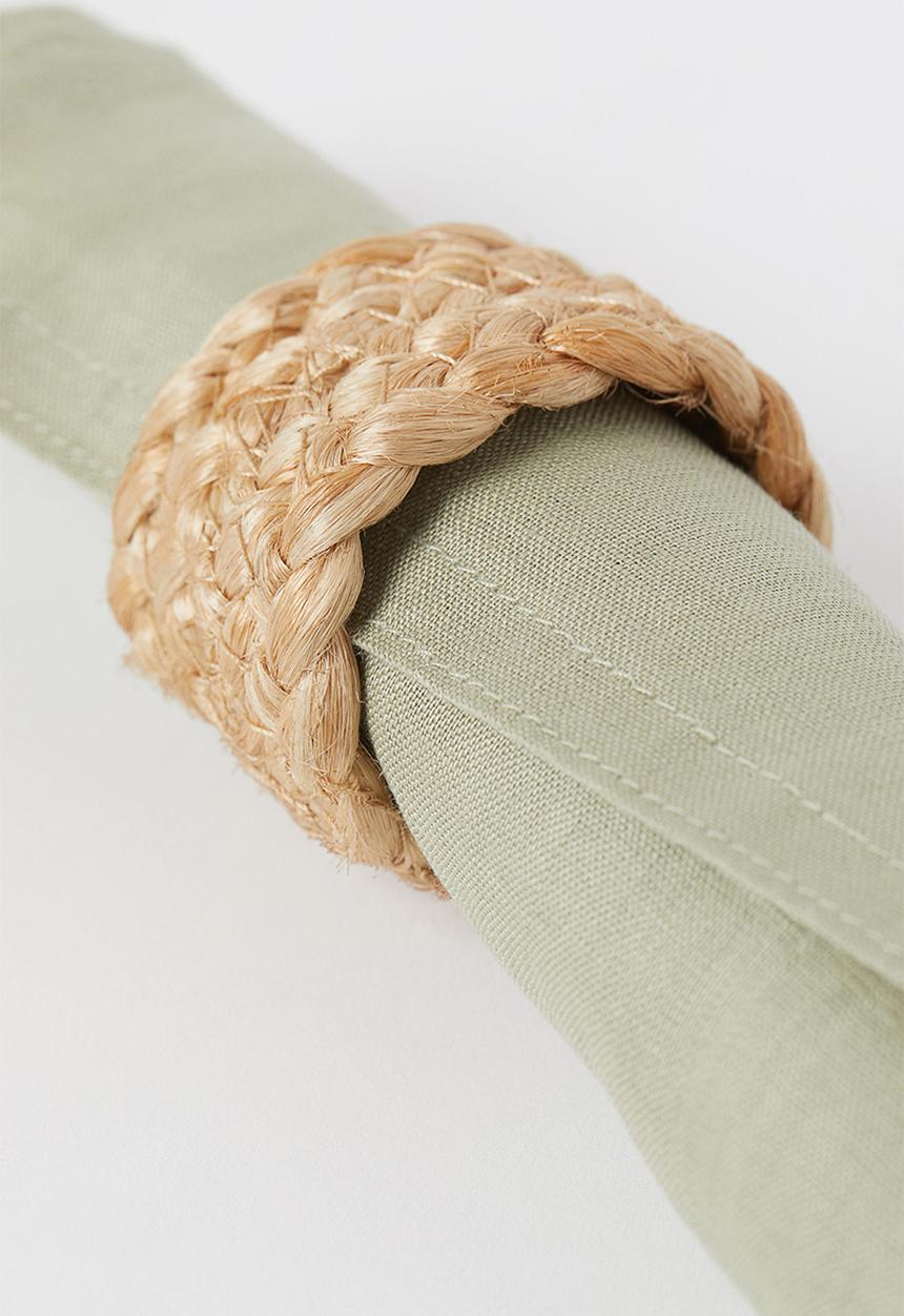 H&M - 2-pack linen napkins - light khaki green
