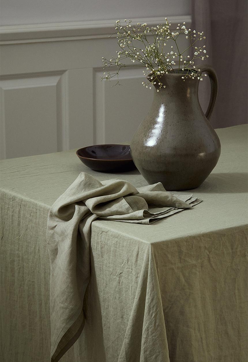 H&M - 2-pack linen napkins - light khaki green