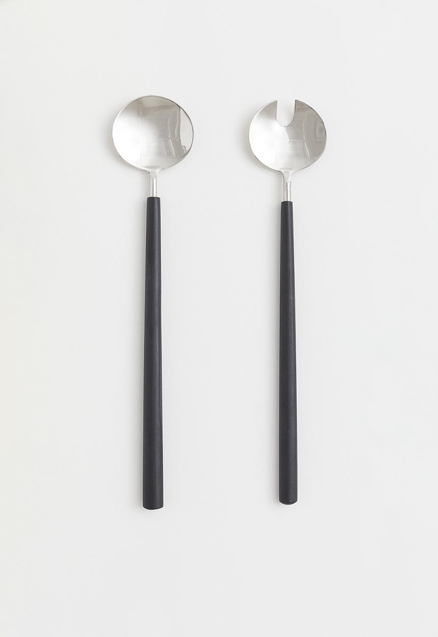 H&M - Metal salad servers - silver-coloured/black