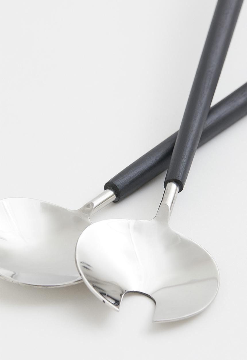 H&M - Metal salad servers - silver-coloured/black