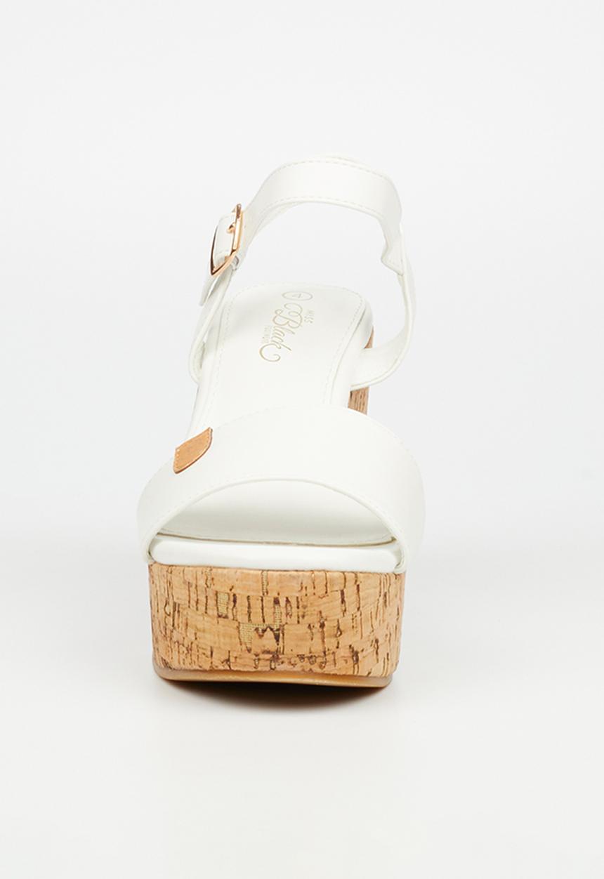 Miss Black - Honey 1 platform heel - white