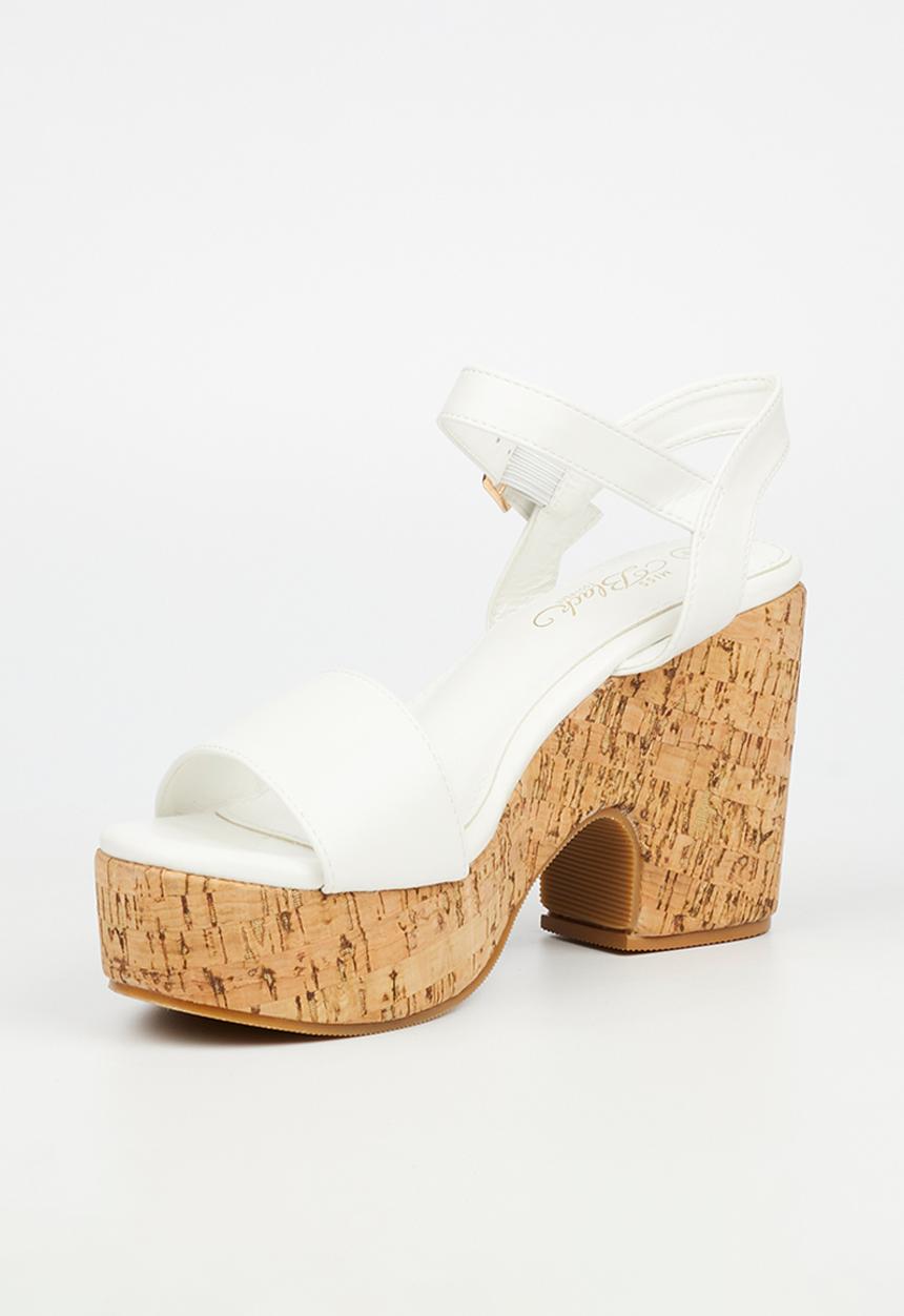 Miss Black - Honey 1 platform heel - white