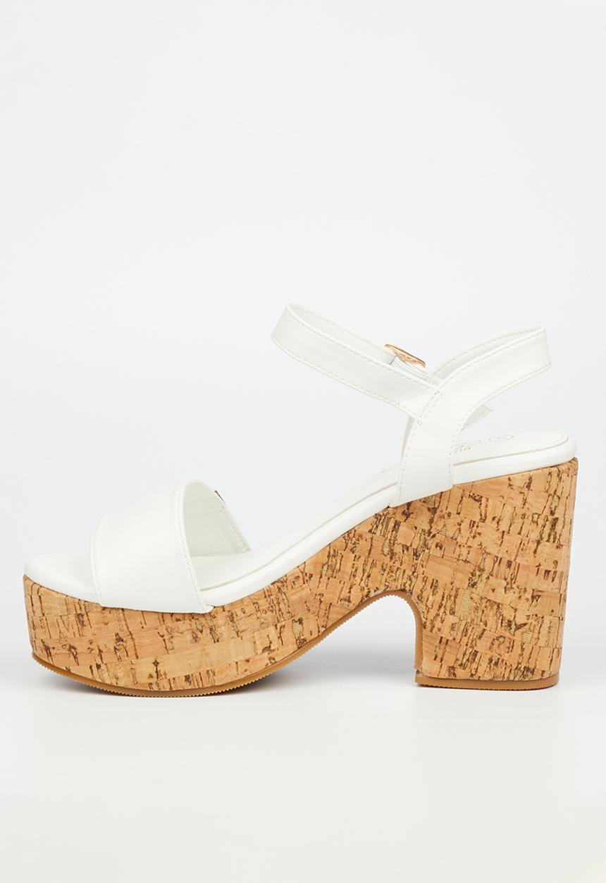 Miss Black - Honey 1 platform heel - white