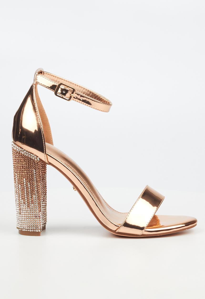 Miss Black - Zama 3 block heel - rose gold