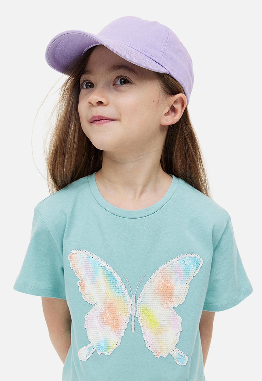 H&M - Top - light turquoise/butterfly 