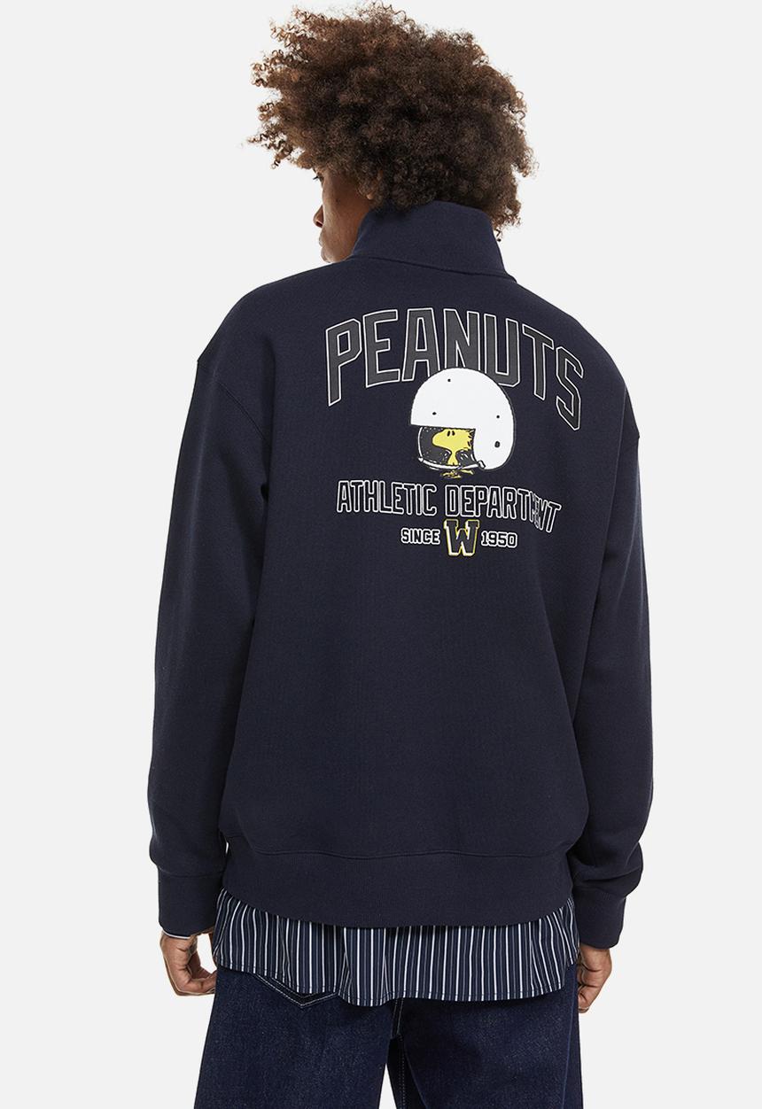 H&M - Relaxed fit zip-top sweatshirt - dark blue/snoopy