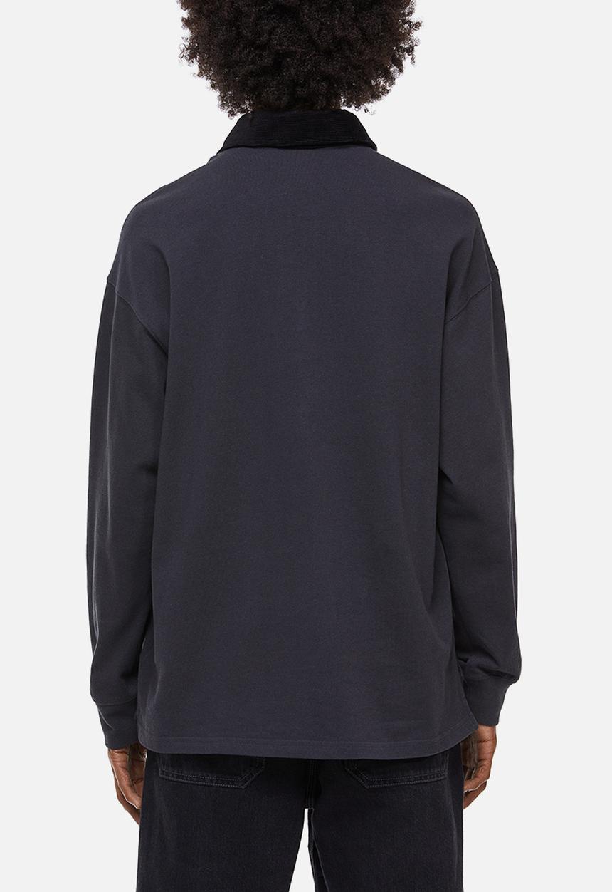 H&M - Relaxed fit rugby shirt - black/off path 