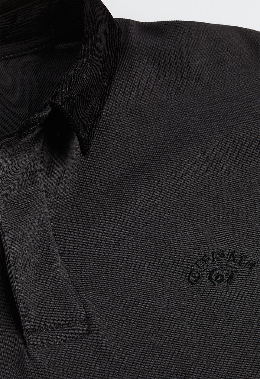 H&M - Relaxed fit rugby shirt - black/off path 