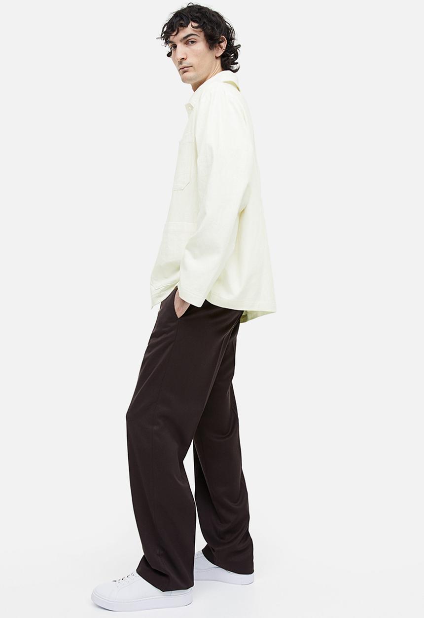 H&M - Regular fit linen-blend shacket - white