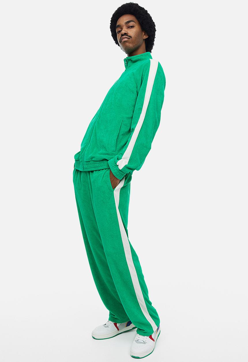 H&M - Relaxed fit terry track jacket - bright green 