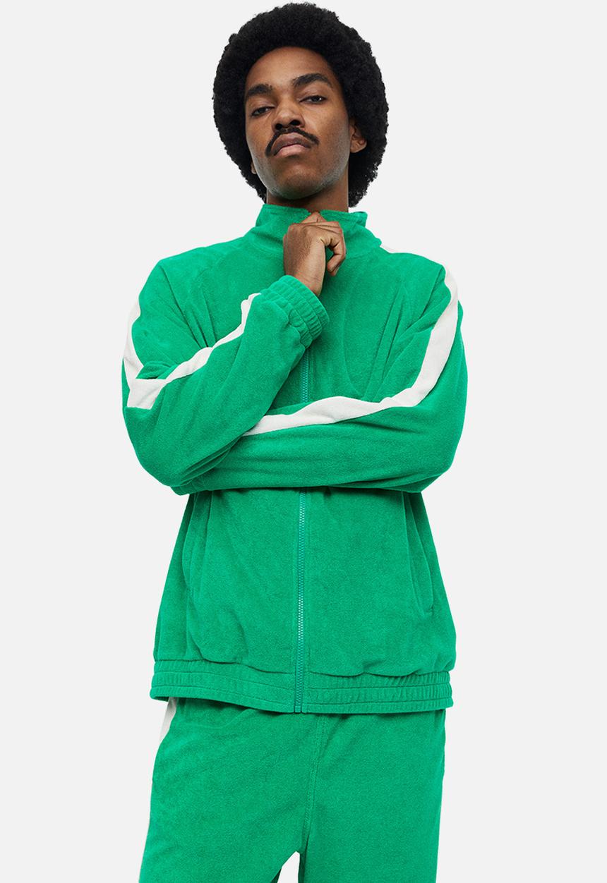 H&M - Relaxed fit terry track jacket - bright green 
