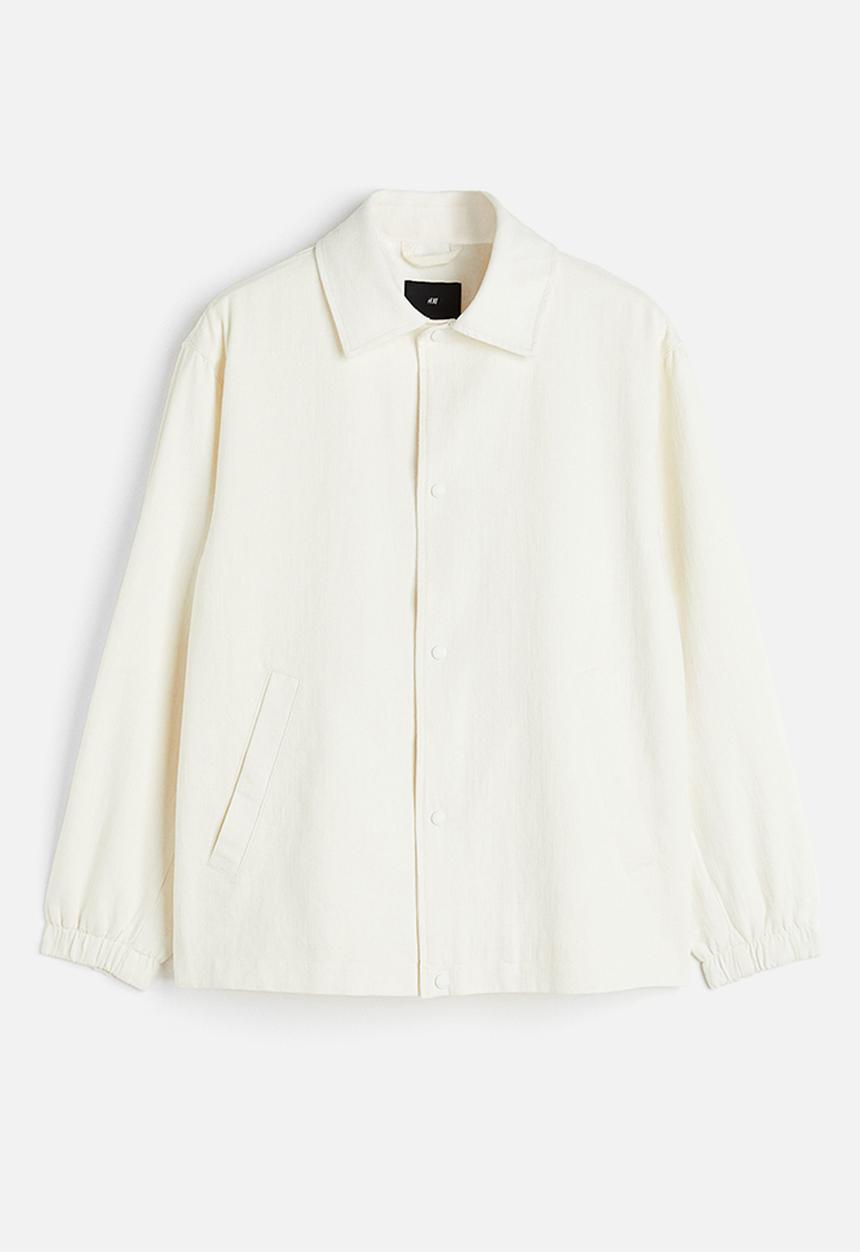 H&M - Regular fit linen-blend jacket - white