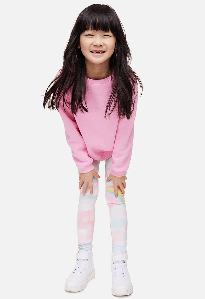 H&M - Leggings - light pink/rainbows