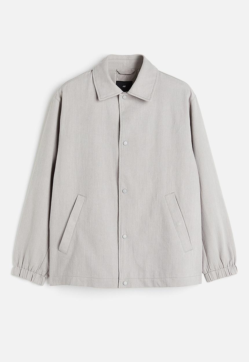 H&M - Regular fit linen-blend jacket - light grey 