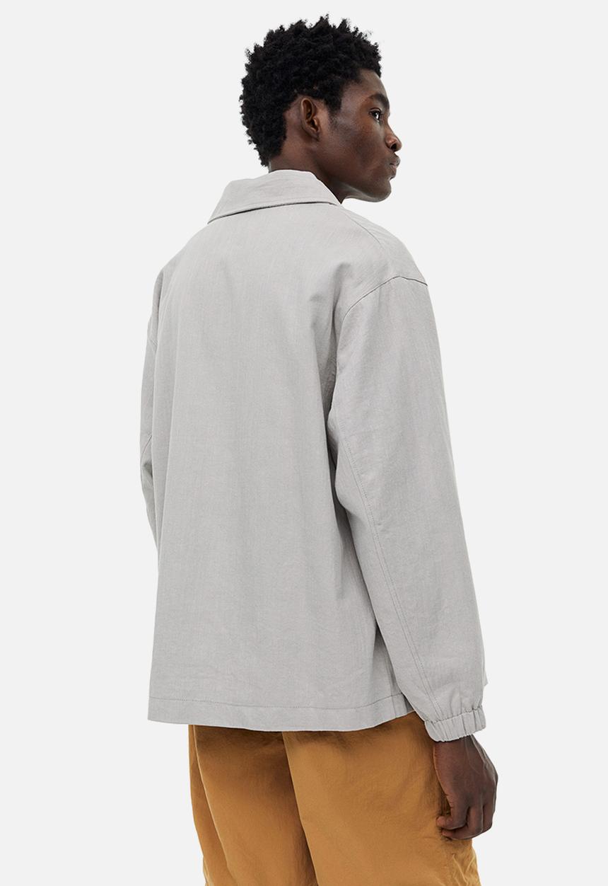 H&M - Regular fit linen-blend jacket - light grey 