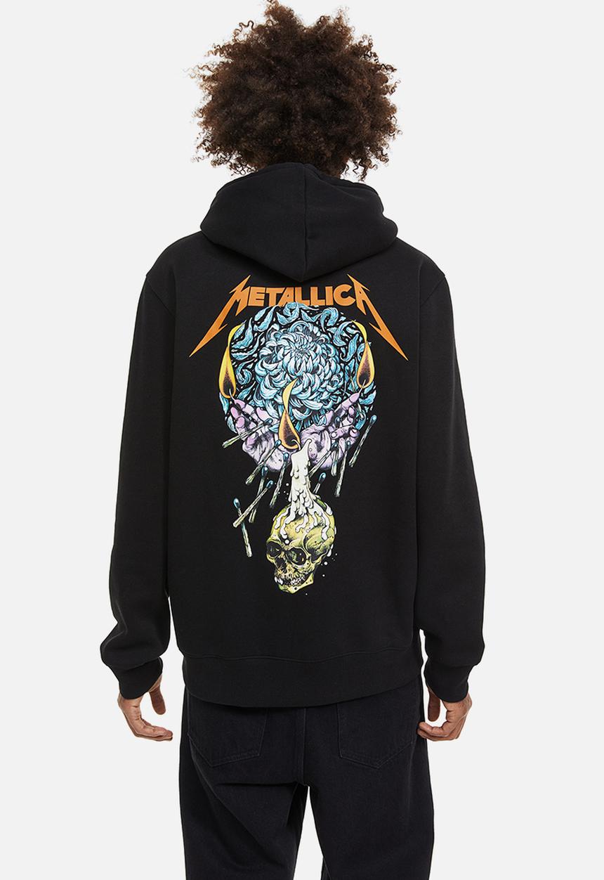 H&M - Regular fit hoodie - black/metallica